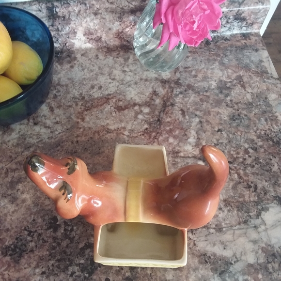 Vintage Wiener Dog Pottery Planter - Picture 3 of 5